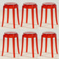 Industrial Backless Round Seat Acrylic Armless Bar Stool for Living Room Clear-Red 6 Piece Set Short Stool(18"H) Clearhalo 'Bar Furniture' 'Bar Stools' 'bar_stools' 'furn' 'furn_bar_stools' 'Furniture' 'Kitchen & Dining Furniture' 6473870