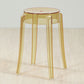Industrial Backless Round Seat Acrylic Armless Bar Stool for Living Room Clear Yellow 1 Piece Short Stool(18"H) Clearhalo 'Bar Furniture' 'Bar Stools' 'bar_stools' 'furn' 'furn_bar_stools' 'Furniture' 'Kitchen & Dining Furniture' 6473872