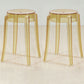 Industrial Backless Round Seat Acrylic Armless Bar Stool for Living Room Clear Yellow 2 Piece Set Short Stool(18"H) Clearhalo 'Bar Furniture' 'Bar Stools' 'bar_stools' 'furn' 'furn_bar_stools' 'Furniture' 'Kitchen & Dining Furniture' 6473873