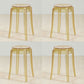 Industrial Backless Round Seat Acrylic Armless Bar Stool for Living Room Clear Yellow 4 Piece Set Short Stool(18"H) Clearhalo 'Bar Furniture' 'Bar Stools' 'bar_stools' 'furn' 'furn_bar_stools' 'Furniture' 'Kitchen & Dining Furniture' 6473874
