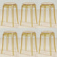 Industrial Backless Round Seat Acrylic Armless Bar Stool for Living Room Clear Yellow 6 Piece Set Short Stool(18"H) Clearhalo 'Bar Furniture' 'Bar Stools' 'bar_stools' 'furn' 'furn_bar_stools' 'Furniture' 'Kitchen & Dining Furniture' 6473875