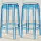 Industrial Backless Round Seat Acrylic Armless Bar Stool for Living Room Blue-Clear 2 Piece Set Counter Stool(26"H) Clearhalo 'Bar Furniture' 'Bar Stools' 'bar_stools' 'furn' 'furn_bar_stools' 'Furniture' 'Kitchen & Dining Furniture' 6473878