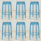 Industrial Backless Round Seat Acrylic Armless Bar Stool for Living Room Blue-Clear 6 Piece Set Counter Stool(26"H) Clearhalo 'Bar Furniture' 'Bar Stools' 'bar_stools' 'furn' 'furn_bar_stools' 'Furniture' 'Kitchen & Dining Furniture' 6473880