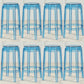 Industrial Backless Round Seat Acrylic Armless Bar Stool for Living Room Blue-Clear 8 Piece Set Counter Stool(26"H) Clearhalo 'Bar Furniture' 'Bar Stools' 'bar_stools' 'furn' 'furn_bar_stools' 'Furniture' 'Kitchen & Dining Furniture' 6473881