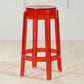 Industrial Backless Round Seat Acrylic Armless Bar Stool for Living Room Clear-Red 1 Piece Counter Stool(26"H) Clearhalo 'Bar Furniture' 'Bar Stools' 'bar_stools' 'furn' 'furn_bar_stools' 'Furniture' 'Kitchen & Dining Furniture' 6473882
