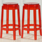 Industrial Backless Round Seat Acrylic Armless Bar Stool for Living Room Clear-Red 2 Piece Set Counter Stool(26"H) Clearhalo 'Bar Furniture' 'Bar Stools' 'bar_stools' 'furn' 'furn_bar_stools' 'Furniture' 'Kitchen & Dining Furniture' 6473883