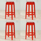 Industrial Backless Round Seat Acrylic Armless Bar Stool for Living Room Clear-Red 4 Piece Set Counter Stool(26"H) Clearhalo 'Bar Furniture' 'Bar Stools' 'bar_stools' 'furn' 'furn_bar_stools' 'Furniture' 'Kitchen & Dining Furniture' 6473884