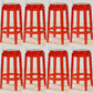 Industrial Backless Round Seat Acrylic Armless Bar Stool for Living Room Clear-Red 8 Piece Set Counter Stool(26"H) Clearhalo 'Bar Furniture' 'Bar Stools' 'bar_stools' 'furn' 'furn_bar_stools' 'Furniture' 'Kitchen & Dining Furniture' 6473886