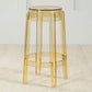Industrial Backless Round Seat Acrylic Armless Bar Stool for Living Room Clear Yellow 1 Piece Counter Stool(26"H) Clearhalo 'Bar Furniture' 'Bar Stools' 'bar_stools' 'furn' 'furn_bar_stools' 'Furniture' 'Kitchen & Dining Furniture' 6473887