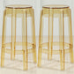 Industrial Backless Round Seat Acrylic Armless Bar Stool for Living Room Clear Yellow 2 Piece Set Counter Stool(26"H) Clearhalo 'Bar Furniture' 'Bar Stools' 'bar_stools' 'furn' 'furn_bar_stools' 'Furniture' 'Kitchen & Dining Furniture' 6473888