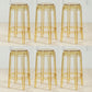 Industrial Backless Round Seat Acrylic Armless Bar Stool for Living Room Clear Yellow 6 Piece Set Counter Stool(26"H) Clearhalo 'Bar Furniture' 'Bar Stools' 'bar_stools' 'furn' 'furn_bar_stools' 'Furniture' 'Kitchen & Dining Furniture' 6473890