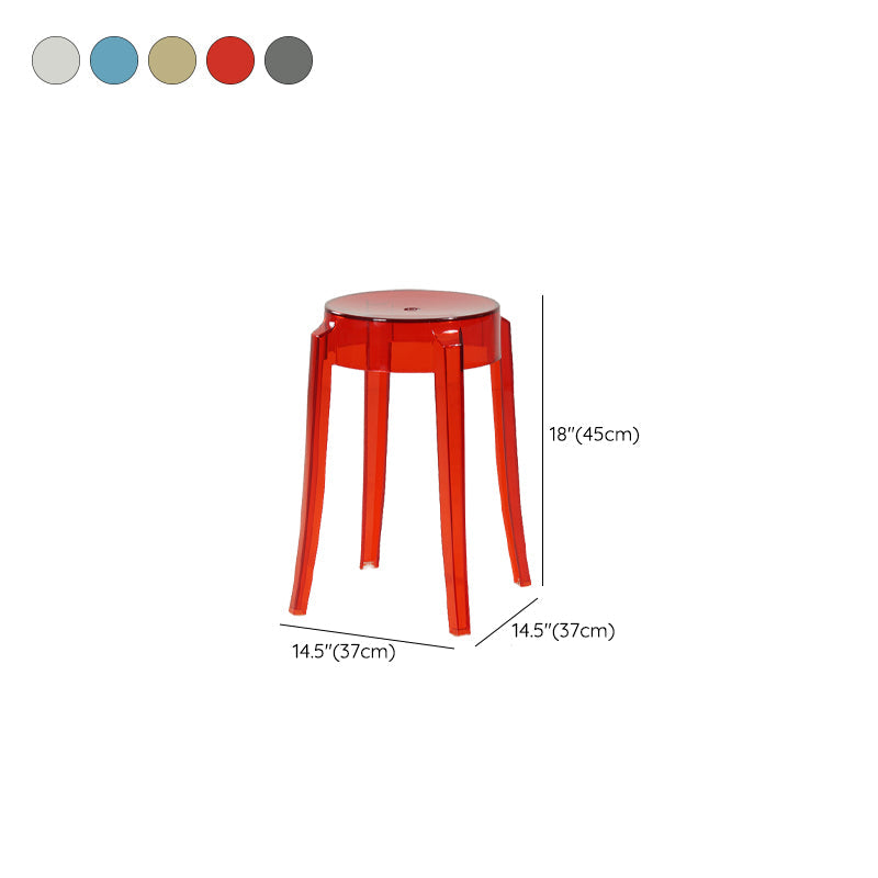 Industrial Backless Round Seat Acrylic Armless Bar Stool for Living Room Clearhalo 'Bar Furniture' 'Bar Stools' 'bar_stools' 'furn' 'furn_bar_stools' 'Furniture' 'Kitchen & Dining Furniture' 6473892