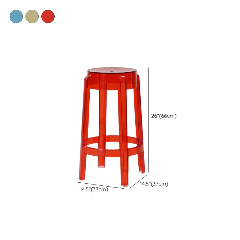 Industrial Backless Round Seat Acrylic Armless Bar Stool for Living Room Clearhalo 'Bar Furniture' 'Bar Stools' 'bar_stools' 'furn' 'furn_bar_stools' 'Furniture' 'Kitchen & Dining Furniture' 6473894