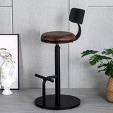 Metal Adjustable Height Bar Stool Industrial Armless Bar Stool with Footrest