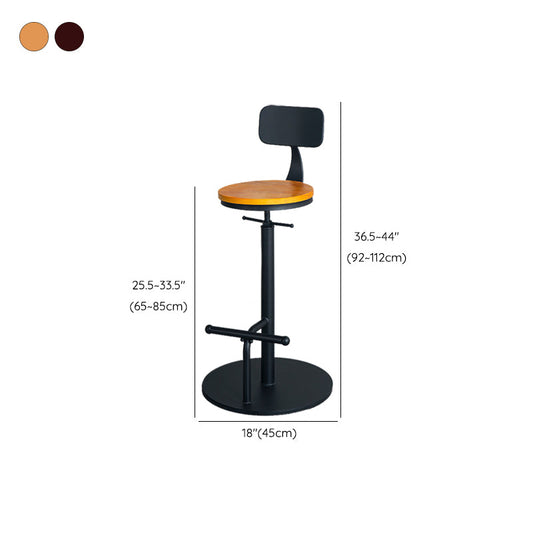 Metal Adjustable Height Bar Stool Industrial Armless Bar Stool with Footrest