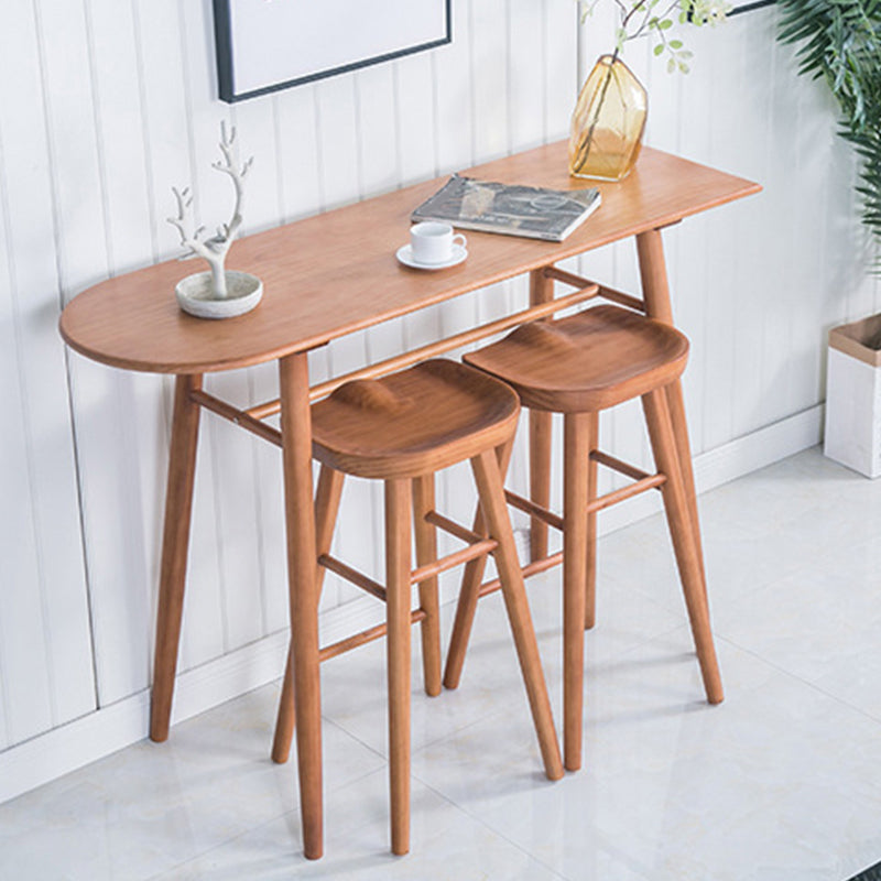 Industrial Armless Bar Stools Solid Wood Dining Stool with Footrest Clearhalo 'Bar Furniture' 'Bar Stools' 'bar_stools' 'furn' 'furn_bar_stools' 'Furniture' 'Kitchen & Dining Furniture' 6473955