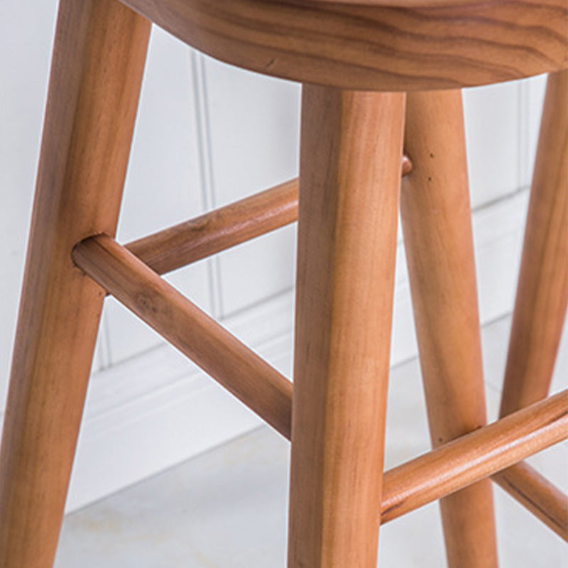 Industrial Armless Bar Stools Solid Wood Dining Stool with Footrest Clearhalo 'Bar Furniture' 'Bar Stools' 'bar_stools' 'furn' 'furn_bar_stools' 'Furniture' 'Kitchen & Dining Furniture' 6473957