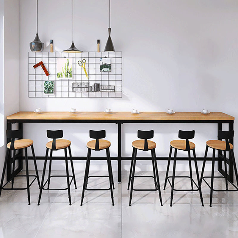 Industrial Bar Table Bar Height Rectangle Solid Wood Pub Table for Home 110.2"L x 15.7"W x 41.3"H Without Chairs Clearhalo 'Bar Furniture' 'Bar Tables' 'bar_tables' 'furn' 'furn_bar_tables' 'Furniture' 'Kitchen & Dining Furniture' 6473961