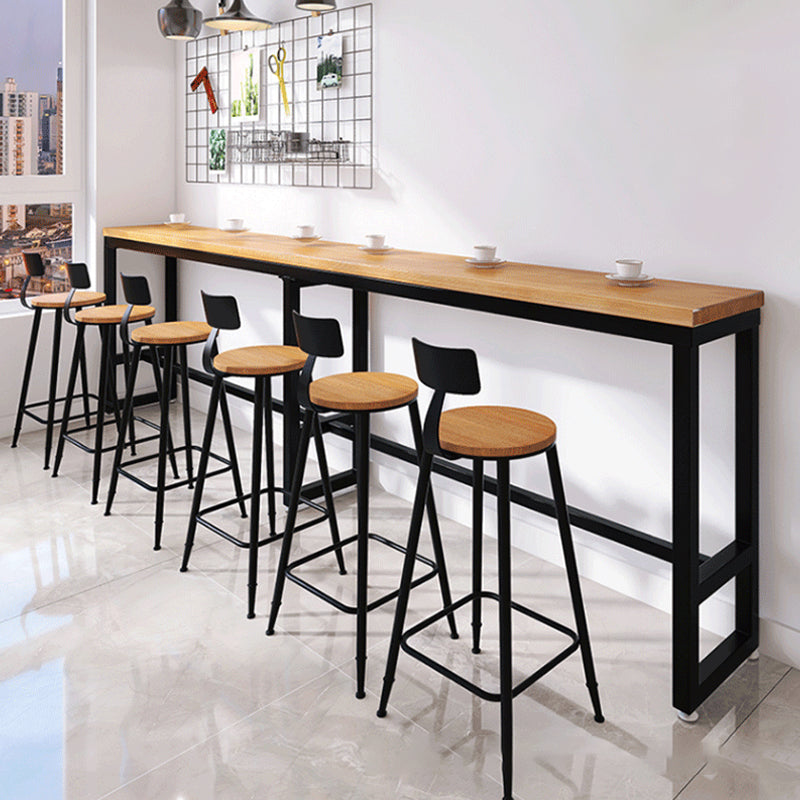 Industrial Bar Table Bar Height Rectangle Solid Wood Pub Table for Home 126"L x 15.7"W x 41.3"H Without Chairs Clearhalo 'Bar Furniture' 'Bar Tables' 'bar_tables' 'furn' 'furn_bar_tables' 'Furniture' 'Kitchen & Dining Furniture' 6473962