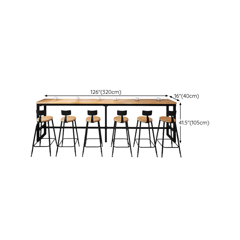 Industrial Bar Table Bar Height Rectangle Solid Wood Pub Table for Home Clearhalo 'Bar Furniture' 'Bar Tables' 'bar_tables' 'furn' 'furn_bar_tables' 'Furniture' 'Kitchen & Dining Furniture' 6473977