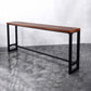 Mesa rectangular negra con altura de barra, mesa de pub tipo bistró con tapa de madera maciza