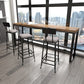 Modern Bar Height Table Metal Base Bistro Pub Table for Patio Use Black Natural Clearhalo 'Bar Furniture' 'Bar Tables' 'bar_tables' 'furn' 'furn_bar_tables' 'Furniture' 'Kitchen & Dining Furniture' 6474036