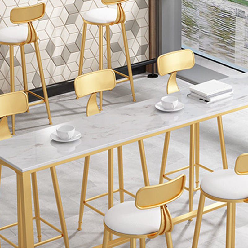 Modern Bar Height Table Metal Base Bistro Pub Table for Patio Use Clearhalo 'Bar Furniture' 'Bar Tables' 'bar_tables' 'furn' 'furn_bar_tables' 'Furniture' 'Kitchen & Dining Furniture' 6474041
