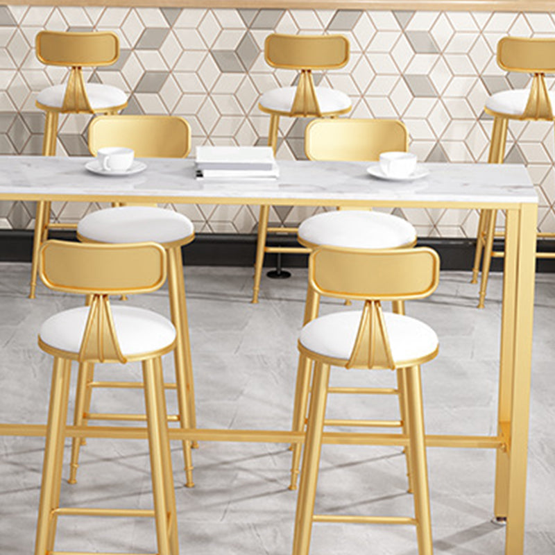 Modern Bar Height Table Metal Base Bistro Pub Table for Patio Use Clearhalo 'Bar Furniture' 'Bar Tables' 'bar_tables' 'furn' 'furn_bar_tables' 'Furniture' 'Kitchen & Dining Furniture' 6474043