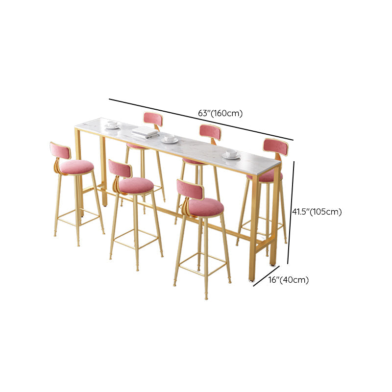 Modern Bar Height Table Metal Base Bistro Pub Table for Patio Use Clearhalo 'Bar Furniture' 'Bar Tables' 'bar_tables' 'furn' 'furn_bar_tables' 'Furniture' 'Kitchen & Dining Furniture' 6474066