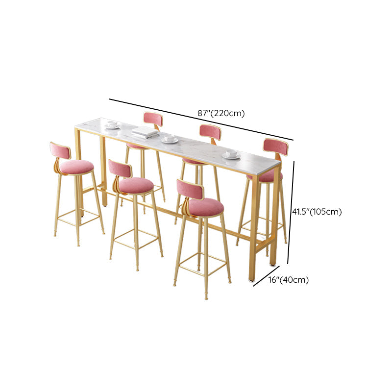 Modern Bar Height Table Metal Base Bistro Pub Table for Patio Use Clearhalo 'Bar Furniture' 'Bar Tables' 'bar_tables' 'furn' 'furn_bar_tables' 'Furniture' 'Kitchen & Dining Furniture' 6474069