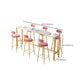 Modern Bar Height Table Metal Base Bistro Pub Table for Patio Use Clearhalo 'Bar Furniture' 'Bar Tables' 'bar_tables' 'furn' 'furn_bar_tables' 'Furniture' 'Kitchen & Dining Furniture' 6474070