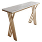 Glam Bar-height Table Faux Marble Top Bistro Pub Table with Gold Base 70.9"L x 17.7"W x 41.3"H Without Chairs Clearhalo 'Bar Furniture' 'Bar Tables' 'bar_tables' 'furn' 'furn_bar_tables' 'Furniture' 'Kitchen & Dining Furniture' 6474077