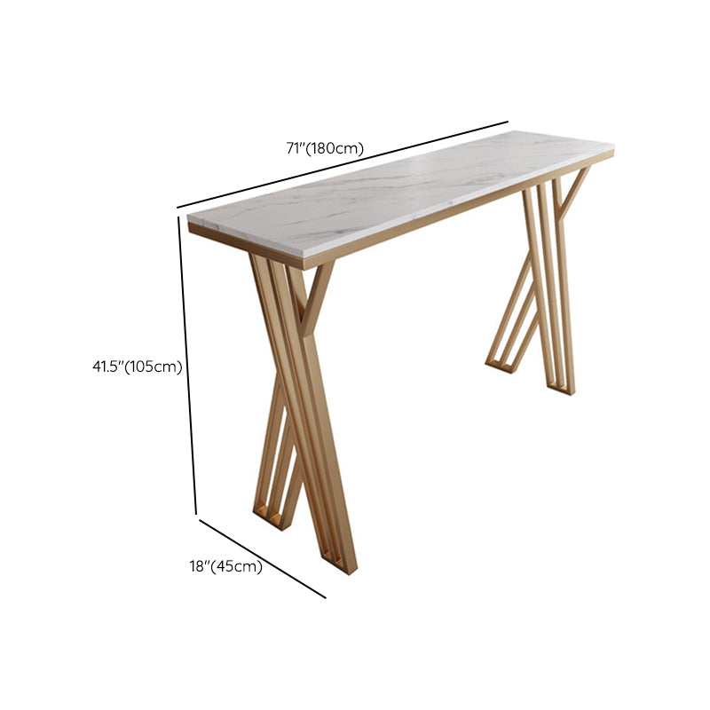 Glam Bar-height Table Faux Marble Top Bistro Pub Table with Gold Base Clearhalo 'Bar Furniture' 'Bar Tables' 'bar_tables' 'furn' 'furn_bar_tables' 'Furniture' 'Kitchen & Dining Furniture' 6474089