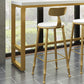 Glam Bar Height Table Solid Wood Top Bistro Pub Table with Gold Base Clearhalo 'Bar Furniture' 'Bar Tables' 'bar_tables' 'furn' 'furn_bar_tables' 'Furniture' 'Kitchen & Dining Furniture' 6474093