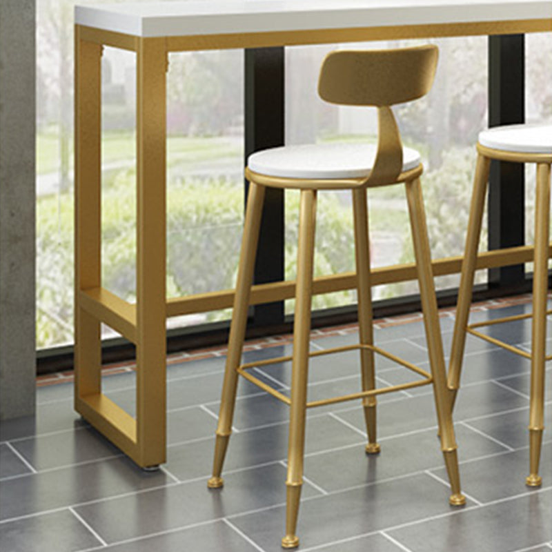 Glam Bar Height Table Solid Wood Top Bistro Pub Table with Gold Base Clearhalo 'Bar Furniture' 'Bar Tables' 'bar_tables' 'furn' 'furn_bar_tables' 'Furniture' 'Kitchen & Dining Furniture' 6474093