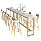 Glam Bar Height Table Solid Wood Top Bistro Pub Table with Gold Base Clearhalo 'Bar Furniture' 'Bar Tables' 'bar_tables' 'furn' 'furn_bar_tables' 'Furniture' 'Kitchen & Dining Furniture' 6474094