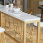 Glam Bar Height Table Solid Wood Top Bistro Pub Table with Gold Base Clearhalo 'Bar Furniture' 'Bar Tables' 'bar_tables' 'furn' 'furn_bar_tables' 'Furniture' 'Kitchen & Dining Furniture' 6474096