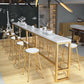 Glam Bar Height Table Solid Wood Top Bistro Pub Table with Gold Base Clearhalo 'Bar Furniture' 'Bar Tables' 'bar_tables' 'furn' 'furn_bar_tables' 'Furniture' 'Kitchen & Dining Furniture' 6474098