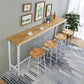 Modern Style Rectangle Bar Table Solid Wood Trestle Base Bar Dining Table 78.7"L x 15.7"W x 41.3"H Without Chairs Clearhalo 'Bar Furniture' 'Bar Tables' 'bar_tables' 'furn' 'furn_bar_tables' 'Furniture' 'Kitchen & Dining Furniture' 6474110