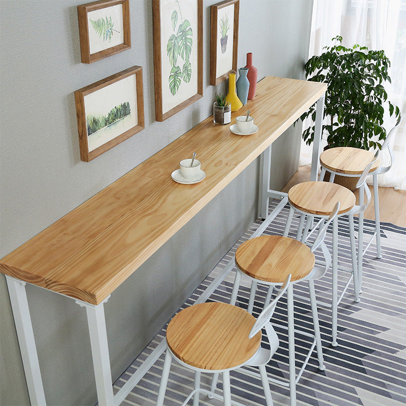 Modern Style Rectangle Bar Table Solid Wood Trestle Base Bar Dining Table Clearhalo 'Bar Furniture' 'Bar Tables' 'bar_tables' 'furn' 'furn_bar_tables' 'Furniture' 'Kitchen & Dining Furniture' 6474114