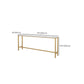 Modern Bar Height Table White Faux Marble Top Bistro Bar Table with Gold Base Clearhalo 'Bar Furniture' 'Bar Tables' 'bar_tables' 'furn' 'furn_bar_tables' 'Furniture' 'Kitchen & Dining Furniture' 6474135