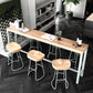 Contemporary Rectangle Bistro Bar Desk Solid Wood Trestle Base Bar Dining Table 86.6"L x 15.7"W x 41.3"H Without Chairs Clearhalo 'Bar Furniture' 'Bar Tables' 'bar_tables' 'furn' 'furn_bar_tables' 'Furniture' 'Kitchen & Dining Furniture' 6474156