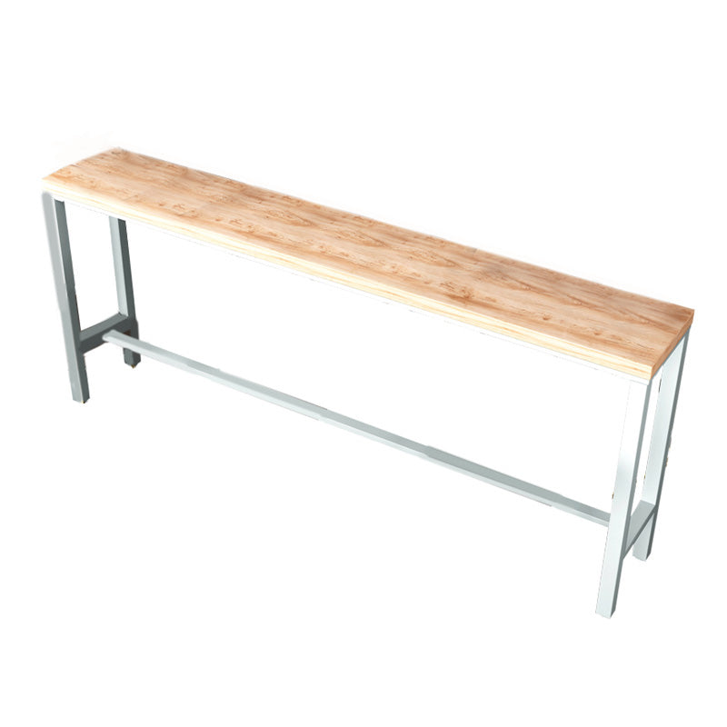 Contemporary Rectangle Bistro Bar Desk Solid Wood Trestle Base Bar Dining Table Without Chairs Clearhalo 'Bar Furniture' 'Bar Tables' 'bar_tables' 'furn' 'furn_bar_tables' 'Furniture' 'Kitchen & Dining Furniture' 6474157