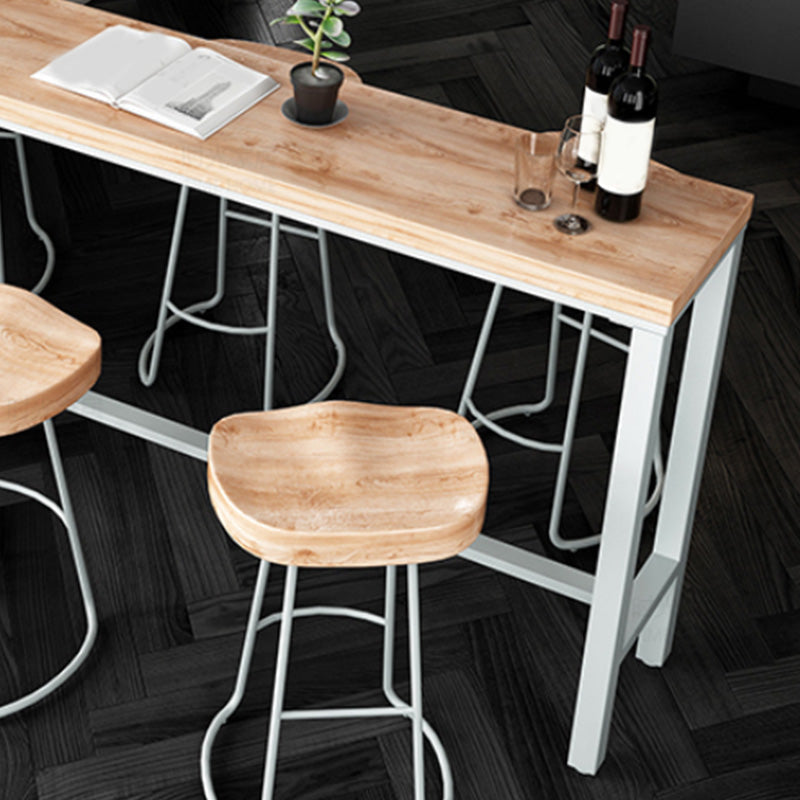 Contemporary Rectangle Bistro Bar Desk Solid Wood Trestle Base Bar Dining Table Clearhalo 'Bar Furniture' 'Bar Tables' 'bar_tables' 'furn' 'furn_bar_tables' 'Furniture' 'Kitchen & Dining Furniture' 6474160