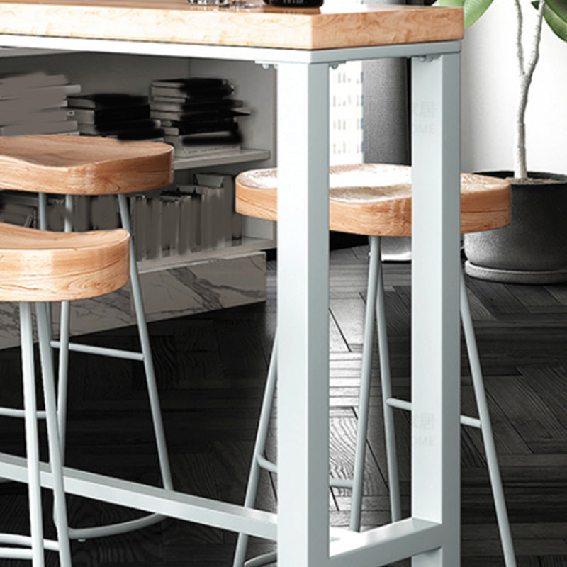 Contemporary Rectangle Bistro Bar Desk Solid Wood Trestle Base Bar Dining Table Clearhalo 'Bar Furniture' 'Bar Tables' 'bar_tables' 'furn' 'furn_bar_tables' 'Furniture' 'Kitchen & Dining Furniture' 6474163