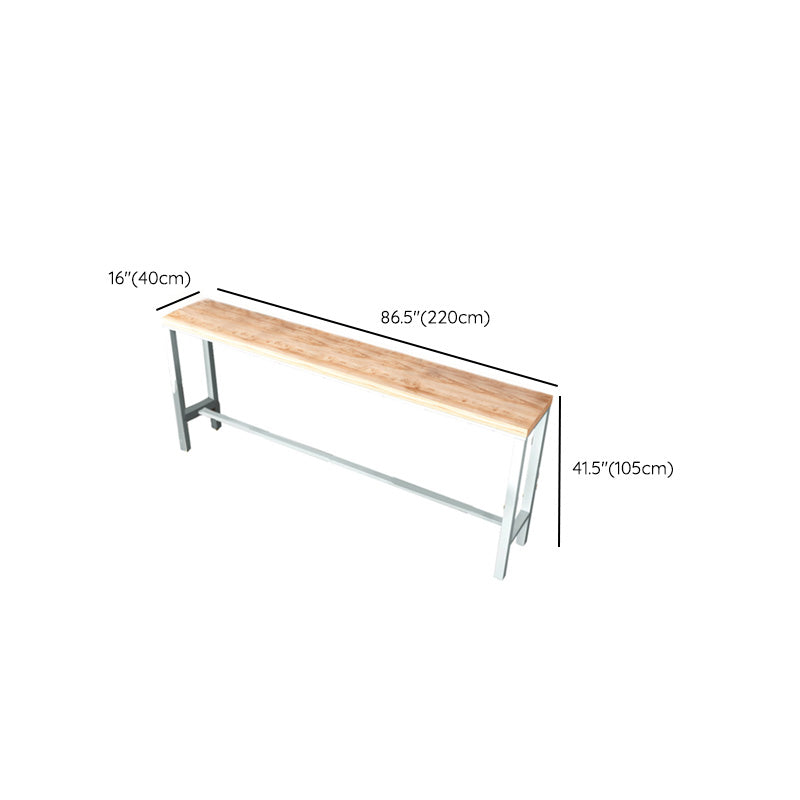 Contemporary Rectangle Bistro Bar Desk Solid Wood Trestle Base Bar Dining Table Clearhalo 'Bar Furniture' 'Bar Tables' 'bar_tables' 'furn' 'furn_bar_tables' 'Furniture' 'Kitchen & Dining Furniture' 6474166