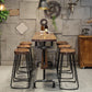 Industrial Bar-height Table Solid Wood Top Bistro Pub Table for Patio Use