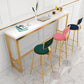 Table de bistro à hauteur de bar Glam avec plateau en bois massif pour utilisation en terrasse