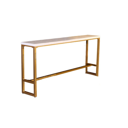 Table de bistro à hauteur de bar Glam avec plateau en bois massif pour utilisation en terrasse