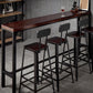 Mesa de altura de barra industrial Mesa de bar de bistró con tapa de madera maciza con base de metal